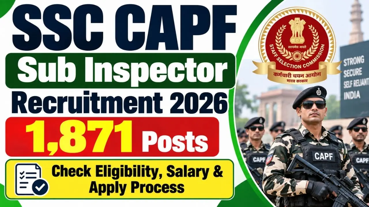 SSC CAPF Sub Inspector (SI) Recrutiment 2026