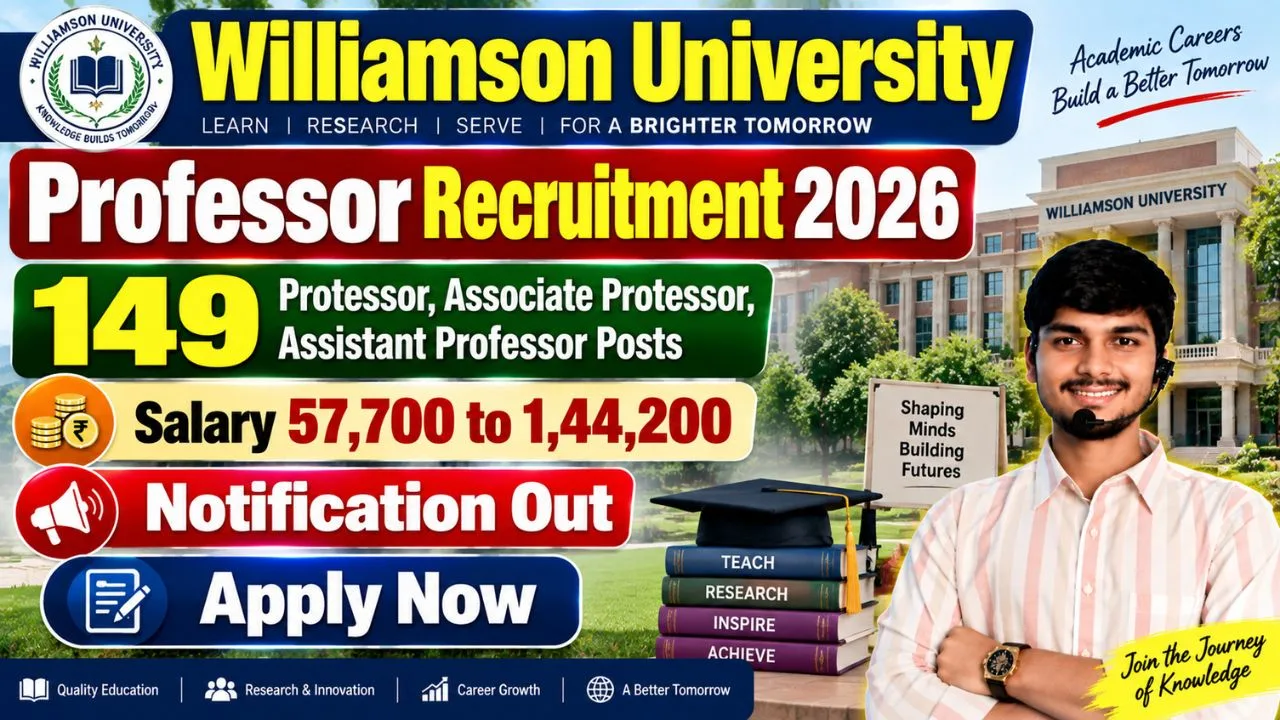 Williamson University Professor Recruitment 2026