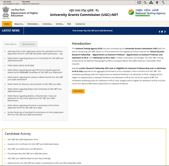 NTA UGC NET December 2026