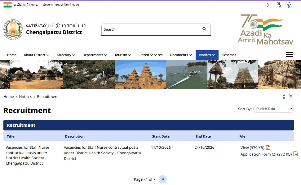 DHS Chengalpattu Staff Nurse Recruitment 2026