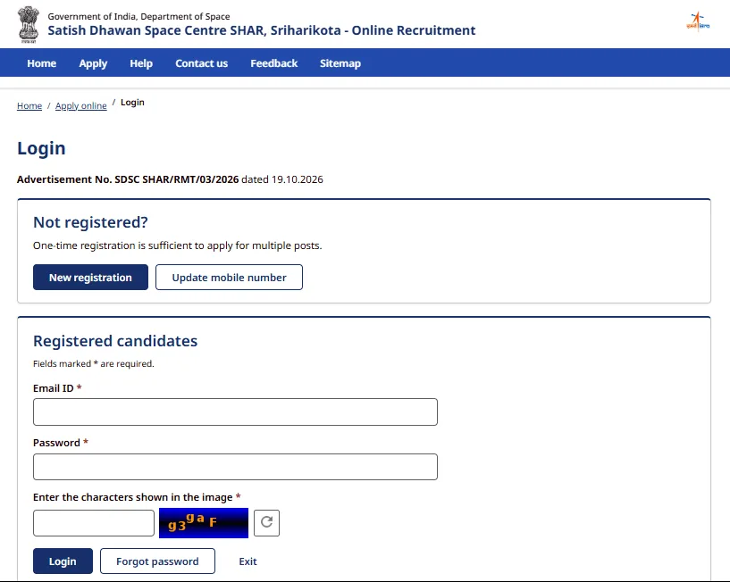 ISRO SDSC SHAR Recruitment 2026