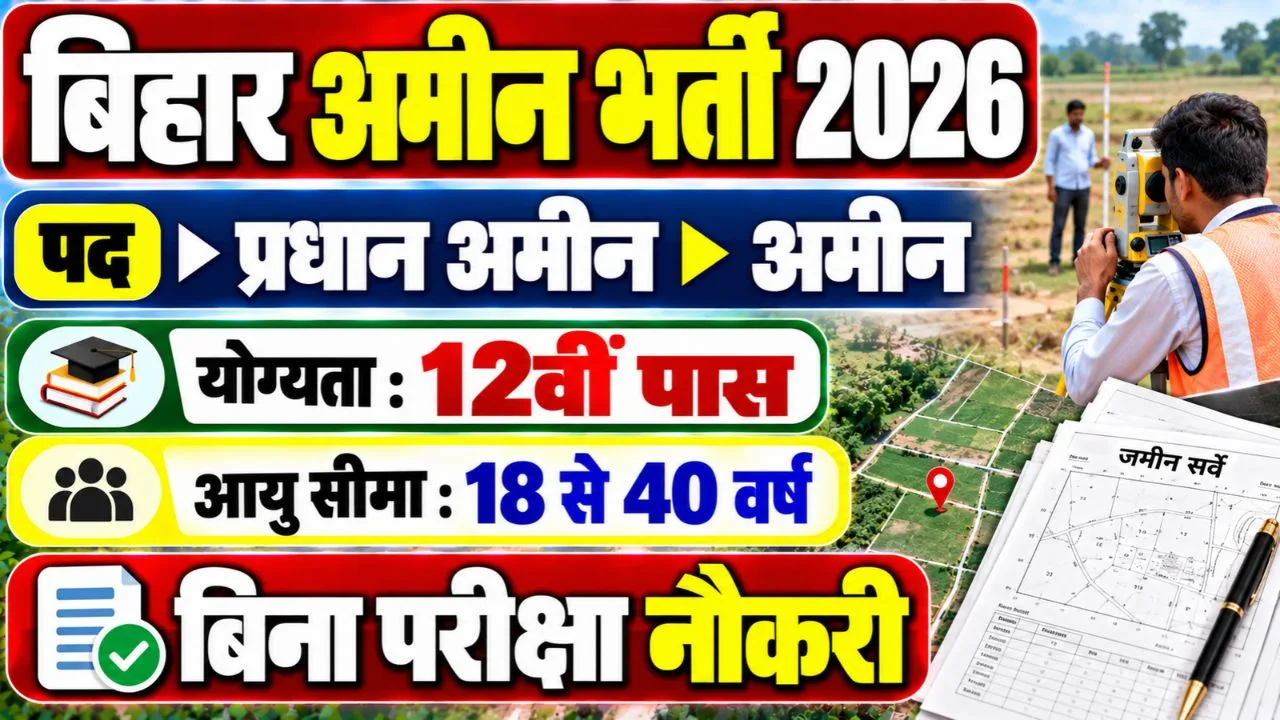 Bihar 12th Pass Amin Bharti 2026