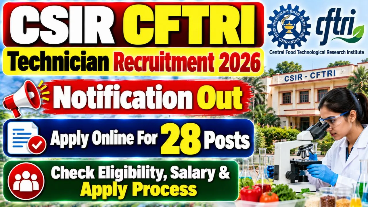 CSIR CFTRI Technician Recruitment 2026