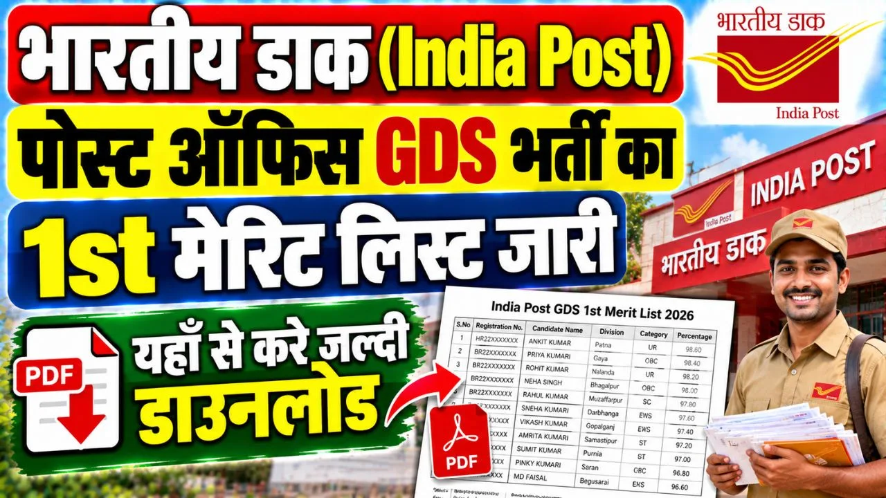 India Post GDS 1st Merit List 2026