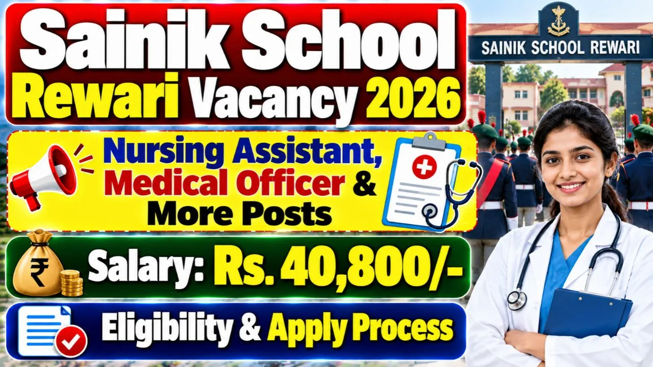 Sainik School Rewari Vacancy 2026