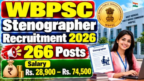 WBPSC Stenographer Recruitment 2026: WBPSC में English Stenographer (Basic Grade) के 260+ पदों पर भर्ती,  जाने योग्यता और Online Apply प्रक्रिया